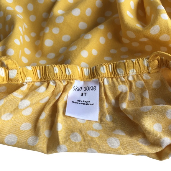 Oakie Dokie Yellow Sun Dress 3T NWT Cute Ruffle on bodice. Ruffle on bottom. - Picture 9 of 10
